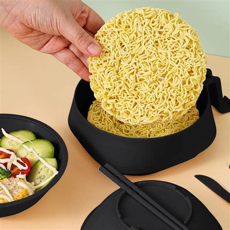 Honeeladyy Microwave Ramen Cooker Set, Quick Ramen Bowl 6-piece Set ...