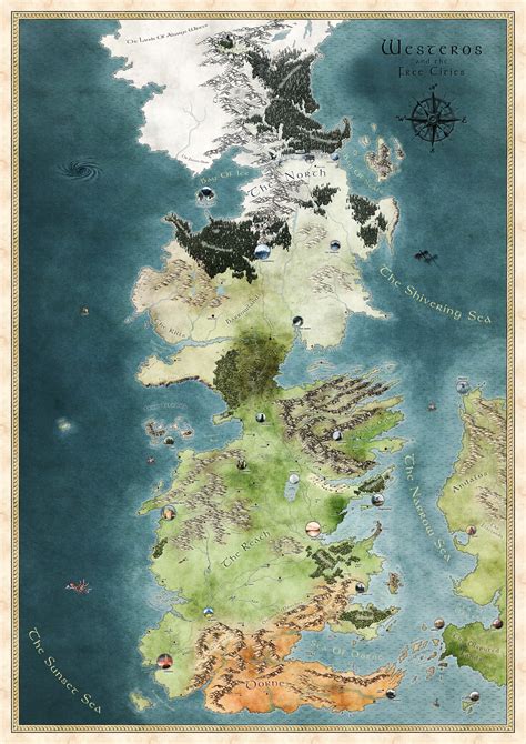 ArtStation - Map of Westeros and the Free Cities - Game of Thrones