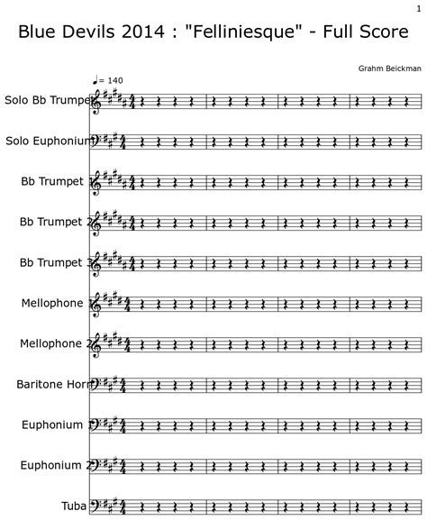 Blue Devils 2014 : "Felliniesque" - Full Score - Sheet music for ...