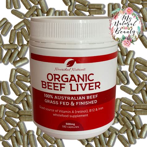 Organic Beef Liver capsules Australia-100% Australian Beef, Grass Fed and Finished- 180 caps ...