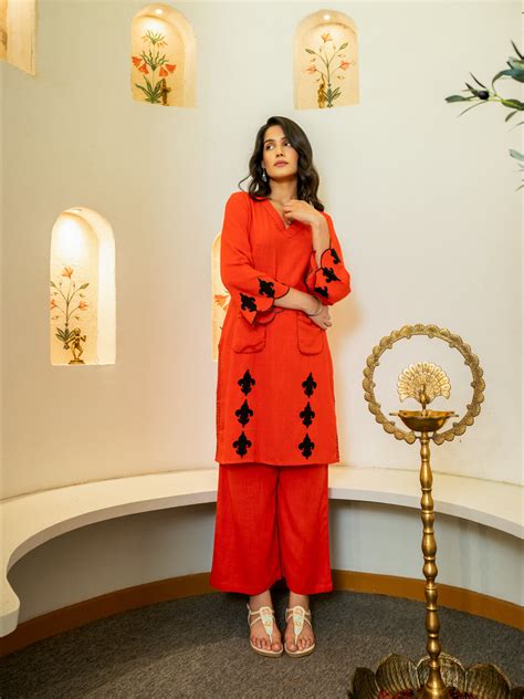 Crimson Red Linen Co-ord Set – Cottonsdaily