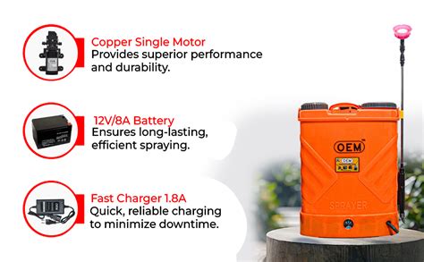 OEM 12V 8A Battery Operated Sprayer 16L High-Pressure Knapsack for ...