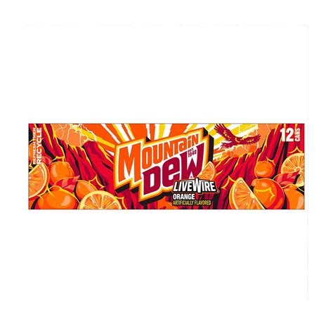 Buy Mountain Dew Live Wire Orange Soda, 12 fl oz Cans, 12 pk from ...