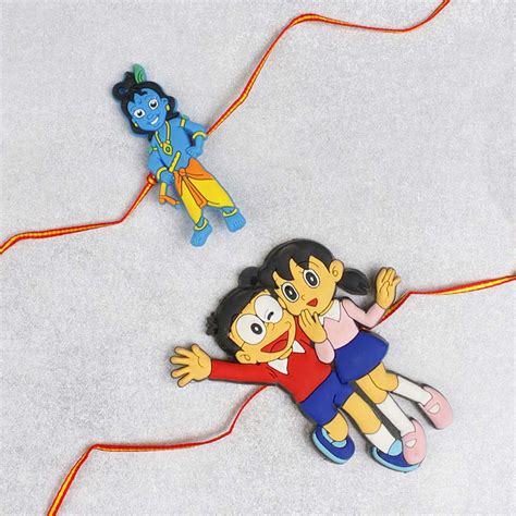 Send Krishan & Nobita Shizuka Rakhi Online | Rakhibazaar.com