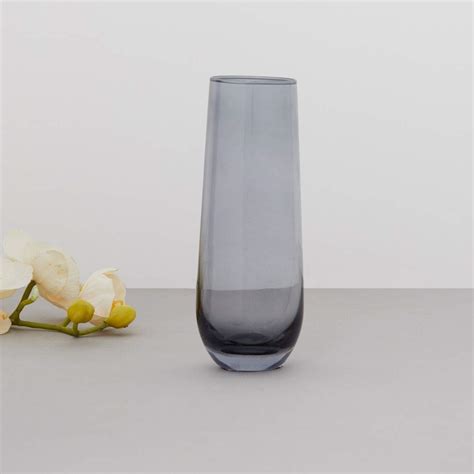Buy Home Centre EADRIC Oval Glass Vase - Grey Online at Low Prices in ...