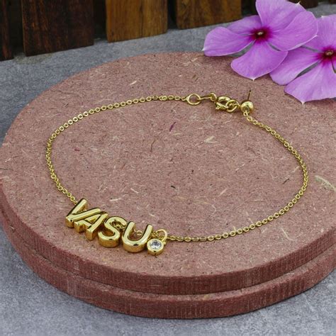 Gold Chain Alphabet Initial Letter Bracelet For Women – ZIVOM