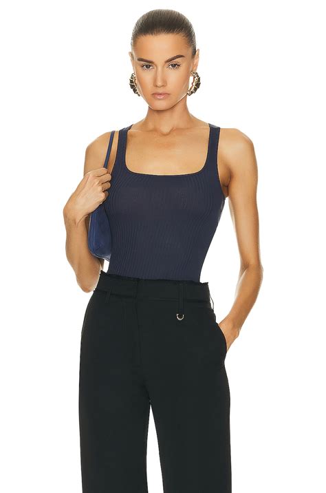 JACQUEMUS Le Debardeur Caraco Top in Dark Navy | FWRD