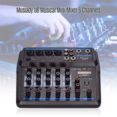 Muslady U4/U6 музыкальный мини-миксер 6 Каналы звуковые Микшеры BT USB ...