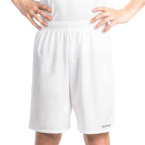 SH100 Boys'/Girls' Beginner Basketball Shorts - White - Decathlon
