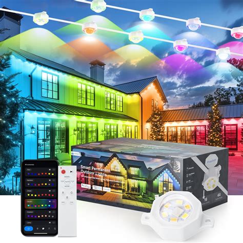 LPDISPLAY Permanent Outdoor Lights Pro 100ft with 80LEDs,RGB Cool Warm ...