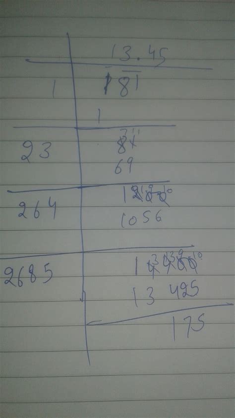 Square root of 181 with steps - Brainly.in
