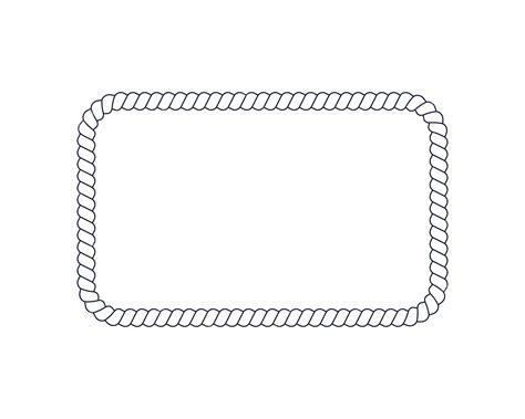 Rectangle rope frame for photo or picture in retro yacht style design ...