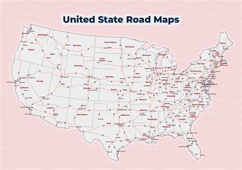 United States Road Map Printable | World map printable, Cool world map ...