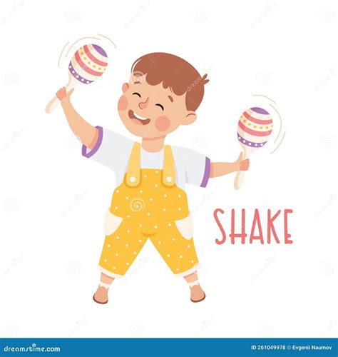 Little Boy Shaking Maraca As Demonstration of Vocabulary and Verb ...