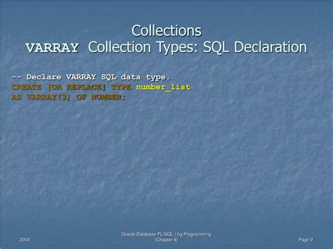 Image result for PL/SQL Collection Types