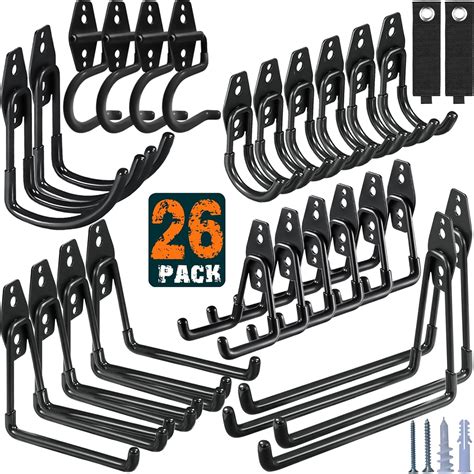 HUPBIPY 26 Pack Garage Hooks Heavy Duty Utility Steel with Anti-Slip ...