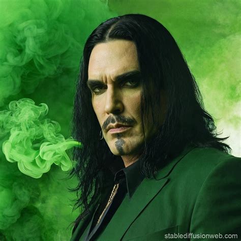 Peter Steele as a Green Smoke Portrait | Stable Diffusion Online