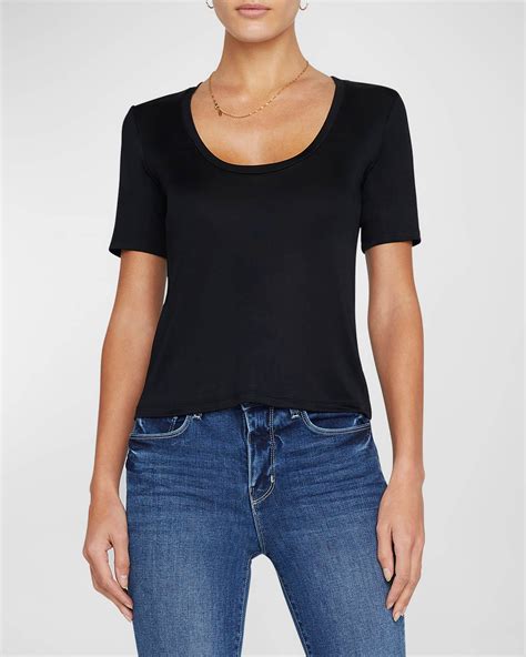 L'Agence Felice Short-Sleeve Scoop-Neck Tee | Neiman Marcus