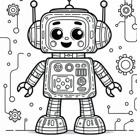 Robot Coloring Book For Kids