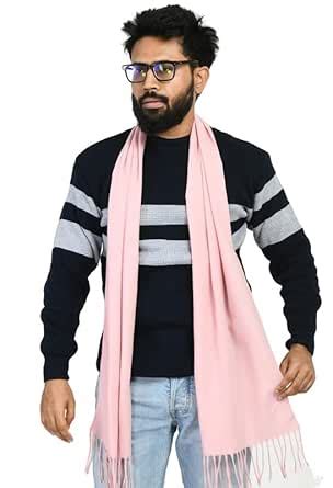 Buy MANRA Mens 100% Acro Wool Soft and Warm Plain Solid Muffler, Scarf ...