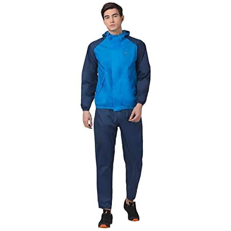 WILDCRAFT Men's Light_Blue_Navy Hypadry Unisex Rain Jacket Suit 2 Tone ...