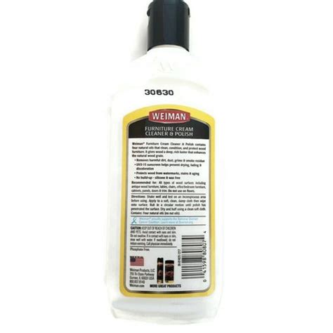 Buy WEIMAN Furniture Cream Cleaner & Polish Wax and Silicone Free 8 fl ...