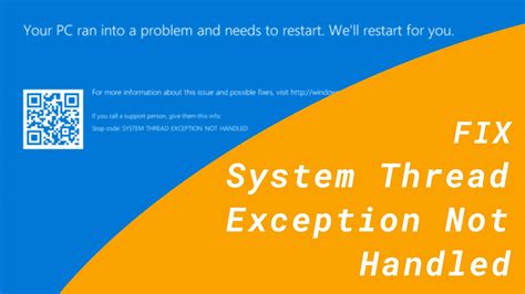Image result for Stop Code System Thread Exception Not Handled Windows 1.0