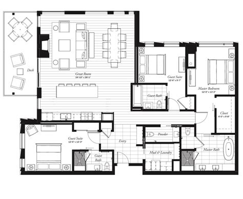 Spacious 3 Bedroom Apartment Floor Plan