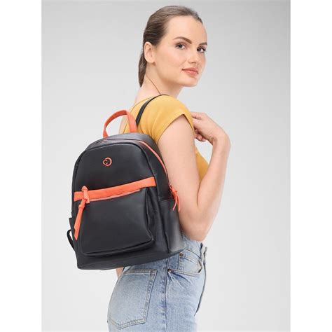 Buy Caprese Black Solid Backpack Online