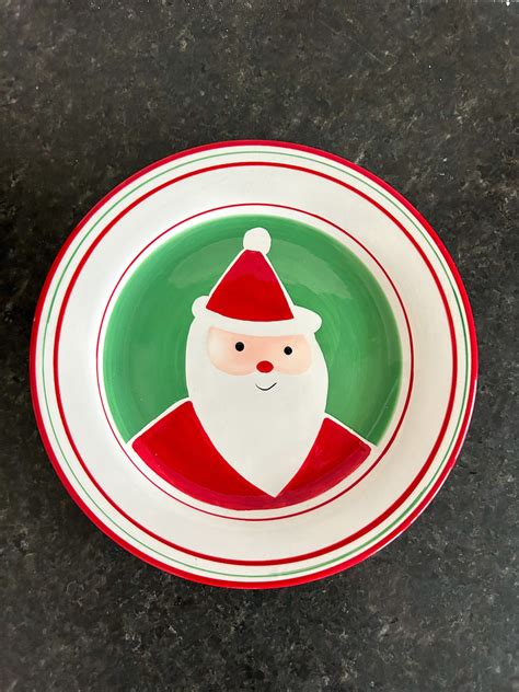 Vintage Santa Plate, Santa Cookie Plate, Vintage Christmas, Santa Plate ...