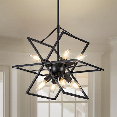 Modern Small Black Chandelier, Industrial Metal Dining Room Chandeliers ...