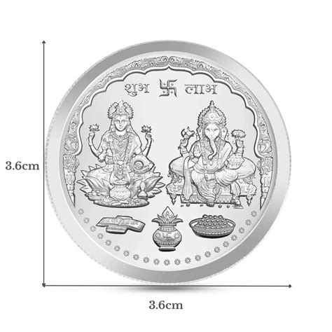 999 Pure Laxmi Ganesh Silver Coin 10 GM Red Box – Chotteylal and Sons