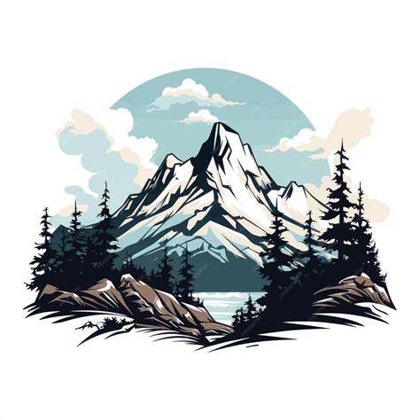 Mountain vector illustration mountain tree vector | Premium AI-generated vector