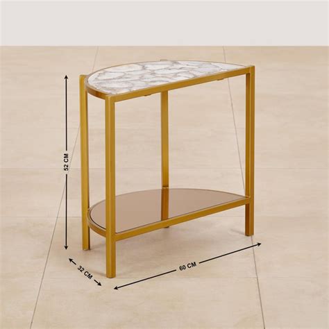 Buy Chester Agate Top End Table - Gold from Home Centre at just INR 7495.0