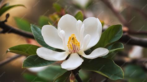 Premium Photo | White southern magnolia blossom Louisiana state flower ...