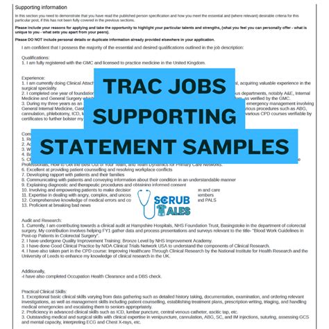 Trac Jobs NHS Application Guide With Templates For Doctors