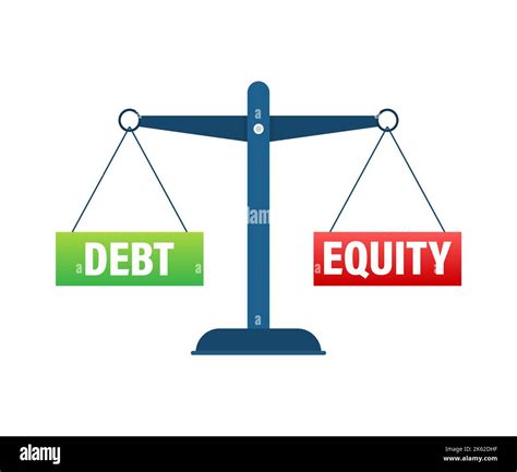 Debt and equity balance on the scale. Balance on scale. Business ...