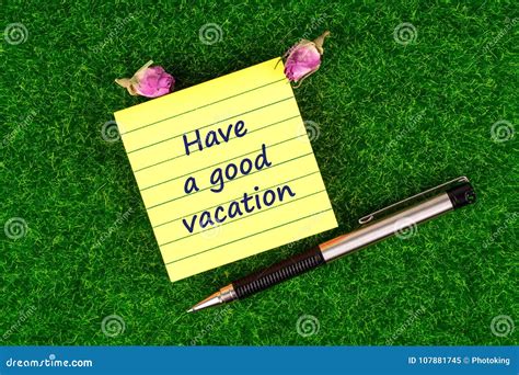 Have a good vacation stock image. Image of flower, handwrite - 107881745
