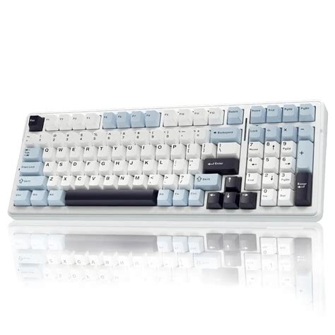 AULA F99 3 in 1 Hot Swappable RGB Gasket Mechanical Keyboard (Ice Blue ...