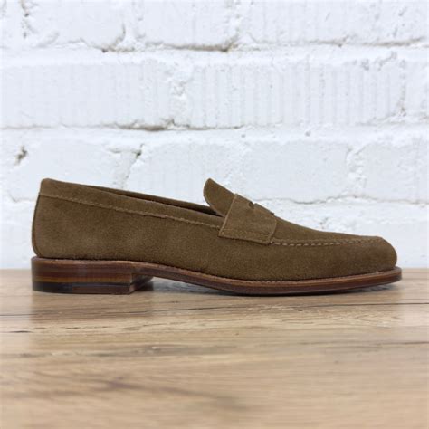 alden | 6243f unlined leisure handsewn penny loafer in snuff suede ...