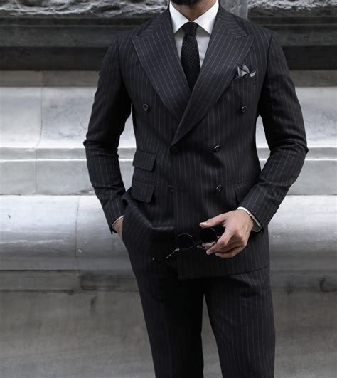 Willshaw Street | Black pinstripe suit, Black suit men, Double breasted ...