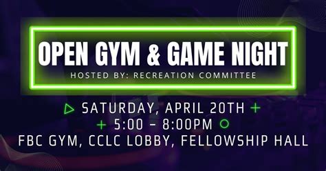 Open Gym & Game Night at FBC, 3033 SW MacVicar Ave, Topeka, KS, United ...