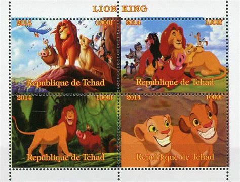 Buy Stamps:Hobby - Chad 2014 Lion King Simba Lady and Tramp Cartoons ...