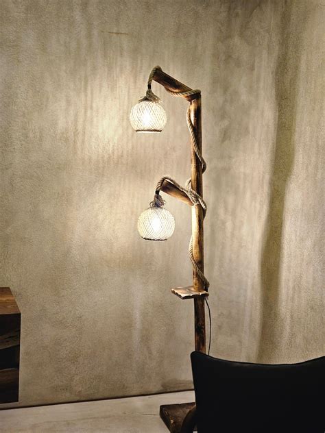 Tree Floor Lamp, Farmhouse Lamp, Natural Wood Floor Lamp, Handmade ...