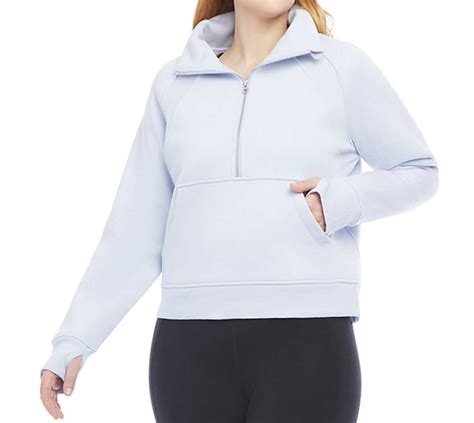 Danskin Women's Half Zip Pullover with Kangaroo Pocket (Halogen Blue ...