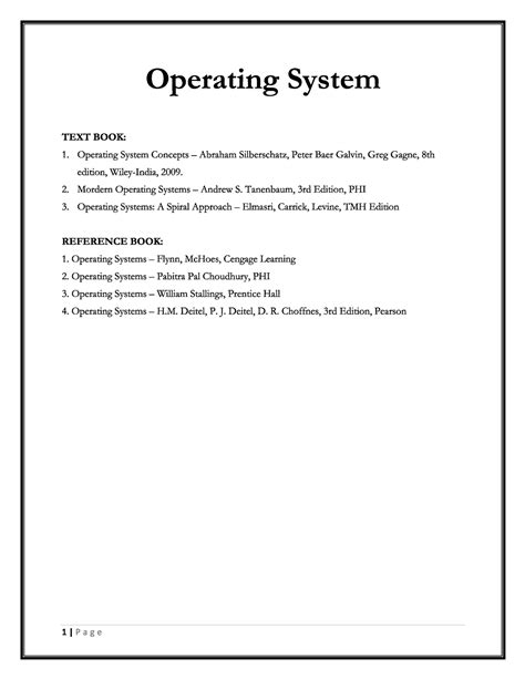 Operating System - Computer Science and engineering - Studocu