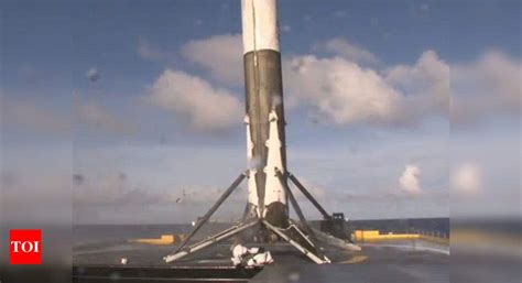 SpaceX makes third rocket landing on droneship - Times of India