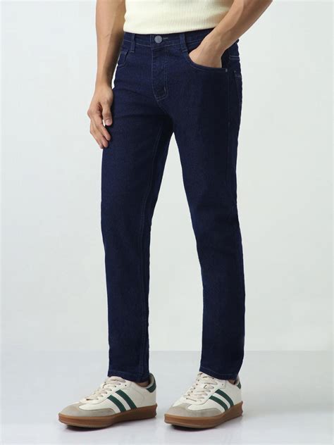 Men's Dark Blue Slim Fit Denim Jeans Stretchable – Urbano Fashion