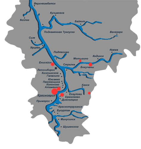 Карта рек красноярского края подробная с названиями