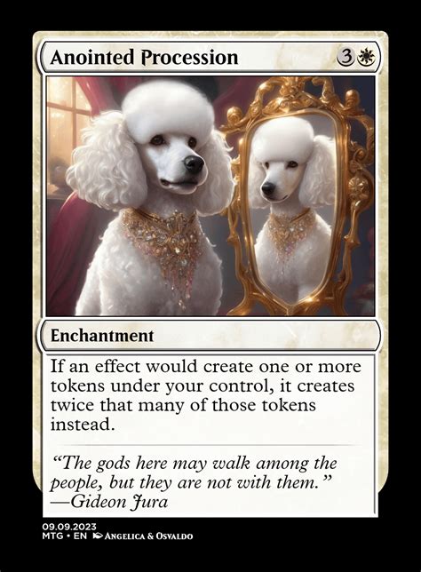 Enticed my wife to learn and play EDH using our Poodle, Sophia as bait ...